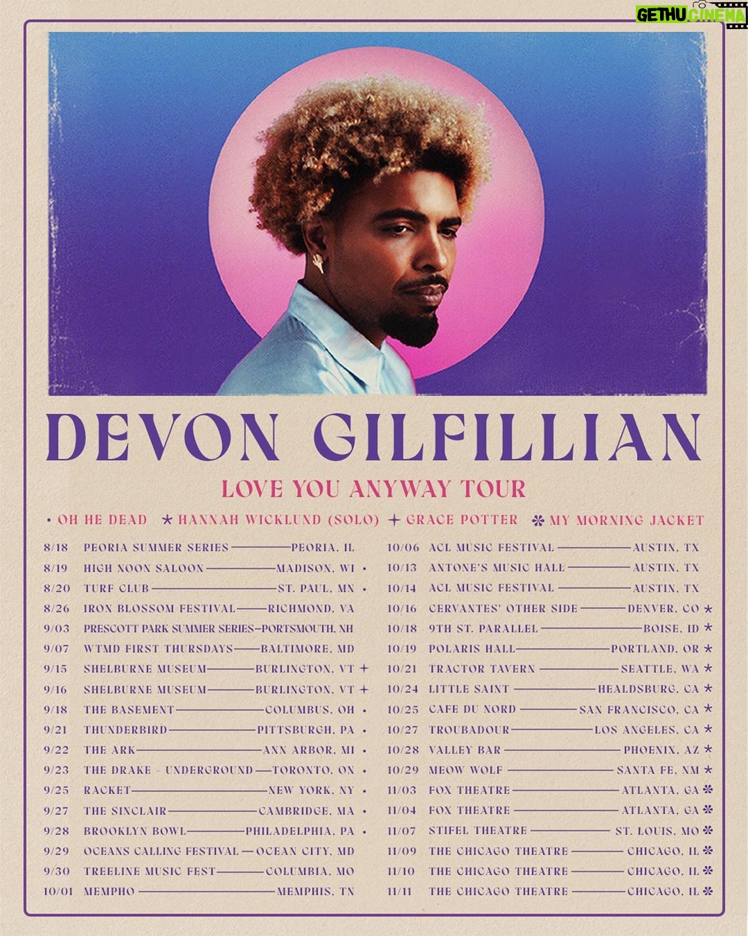 Devon Gilfillian - 2.9K Likes - baby boy’s first bus 🕺🏾🥹🤘🏾
Tonight, Pittsburgh at @thunderbirdmusichall w/ @ohhedead and @dpisband. You don’t want to miss this show. Limited tickets online/at the door. 💜💜💜
#loveyouanywaytour