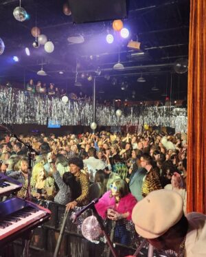 Devon Gilfillian Instagram - Wow, I feel like I just woke up from the insanity that was Sunday night. I can’t believe how perfect everything turned and and what a blast it was 😭. To all of the artists who transformed themselves into disco gods (IG won’t let me tag everyone 😩), thank you so much for making Sunday night extra special. To my band, y’all are legends for learning these tunes so quickly and executing the fugk out of them, thank you. Thank you @jonathansmalt for organizing and herding all the disco cats. Thank you @omgigi for turning @eastsidebowl into a Disco club from 1978 🪩. Most of all, I can’t thank everyone enough that came out to ring 2024 in with us. Should we run it back next year??? Love you and happy new year! 🎊🕺🏽💃🏽