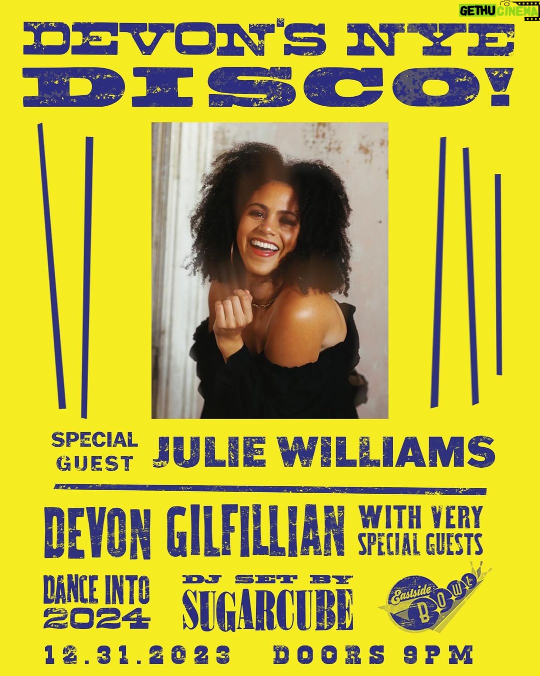 Devon Gilfillian Instagram - Welcome these legends to the NYE disco lineup!!! Y’all better get your tickets soon 👀 12.31 - @eastsidebowl 🪩 25+ artists 🪩 Best-dressed contest 🪩 Photo-booth 🪩 Night of your life Nashville, Tennessee