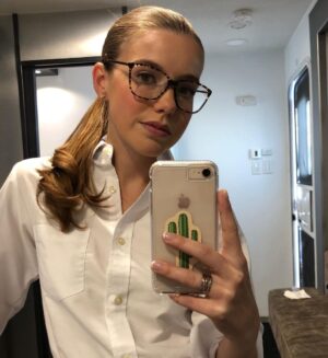 Devon Hales Instagram - April Stevens In Glasses™️ knows if you’re making your friends and family finish @teenagebountyhunters or not. April Stevens In Glasses™️ sees all 😈