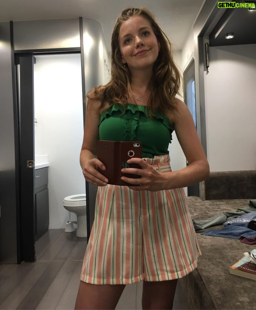 Devon Hales Instagram - July 9, 2019. First day on set 💛 ft: toilet