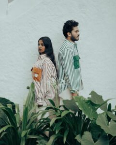 Dhanya Ananya Instagram - pause and play 🤎💚 Costumes : @cultxverse @cultverse_clothing Photography : @anees_as_k Assist : @praveen_mohan___ In frame : @midhunvenugopal_official & @kanmaniii3 ♥️ : @ma_l_oo