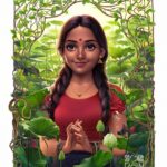 Dhanya Ananya Instagram - it’s very beautiful to see how you look in someone’s imagination @seerowunni every time I see myself in your work I wonder I smile ♥️ Love 🦋🥰🥀