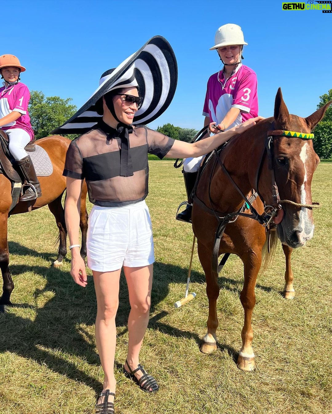 Di Mondo Instagram - 9:06pm “Thank you @maria_fishel and Kenneth for having me at the Polo Hamptons / Gracias @maria_fishel y Kenneth por tenerme en el Polo Hamptons“ #Polo #BlackAndWhite #PoloHamptons #EricJavits #DiMondo Saturday July.23.2022 #TheHamptons Hat: @ericjavits @instagram Bridgehampton, New York