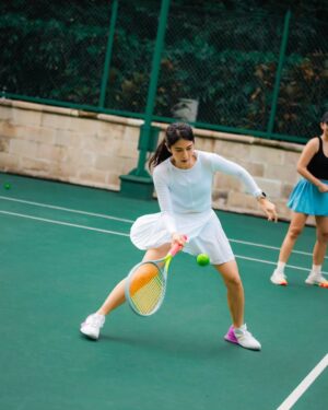 Dian Sastrowardoyo Instagram - Oops! That moment when the tennis ball decides it wants to explore outside the court boundaries. 😅 

Sorry guys, udh kelamaan ga latian ni.. 
📷 @snap.nuel