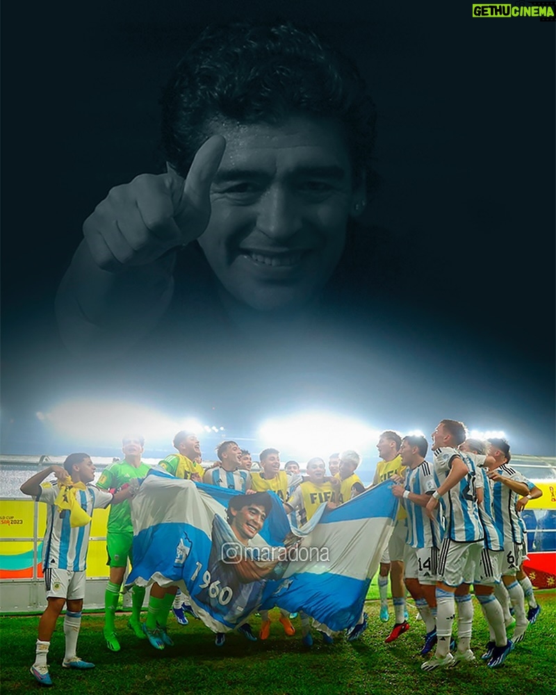 Diego Maradona Instagram - “Por suerte la era de Maradona terminó”. Gracias a nuestra selección Sub-17 por hacer hoy partícipe a nuestro papá de esta importante victoria. Que lo hayan hecho ustedes, los más jóvenes de nuestro país, significa un mundo ❤🇦🇷