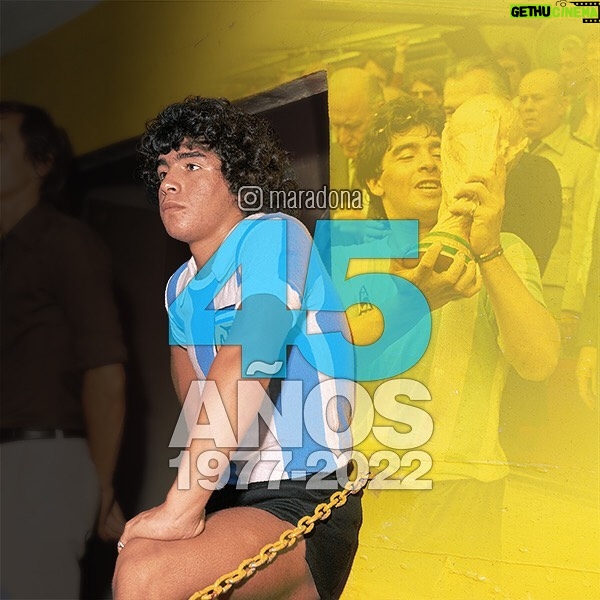 Diego Maradona Instagram - Aquel debut contra Hungría fue el inicio de tu amor más grande. 1977-∞ 🇦🇷 Estadio Boca Juniors
