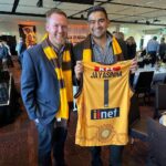 Dilruk Jayasinha Instagram - Last Saturday was far from an ideal result on the scoreboard for @hawthornfc but was unbelievably chuffed when @robmillsymills and I were surprised at the President’s Lunch when we were gifted our own guernseys, names on it and everything! Was extra special to have my mate Al Higg as my guest in the crowd, who was the bloke who first got me into, not just hawthorn, but AFL in general! Thanks again Hawthorn and sorry I wasn’t the lucky charm I promised I’d be that day! Melbourne Cricket Ground (MCG)