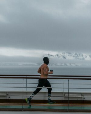 Diplo Instagram - Yes it’s hard to exercise in Antarctica . The upside about the south pole is the sun never goes down and I found a track on top of the boat so I started a run club. right now it has zero members.