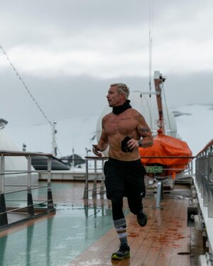 Diplo Instagram - Yes it’s hard to exercise in Antarctica . The upside about the south pole is the sun never goes down and I found a track on top of the boat so I started a run club. right now it has zero members.