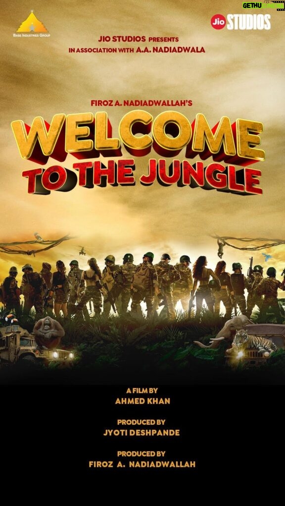 Disha Patani Instagram - Jingle all the way to the jungle! Christmas - 20th December, 2024 brings #Welcome3, the biggest family entertainer to cinemas! #WelcomeToTheJungle Produced by #JyotiDeshpande Produced by #FirozANadiadwallah Directed by @khan_ahmedasas @officialjiostudios @baseIndustries_group