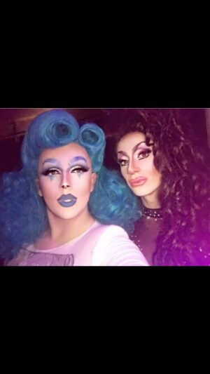 Divina De Campo Instagram - This picture of @lawrencechaney and I for a KK night at @axmclubglasgow way back when I’m 2016! We were performing for a @trixiemattel show and warming up, hosting. 

I don’t remember exactly when I met Lawrence but it would be around this time I think. Always funny, always warm and welcoming and did the thing! “Shoulder wiggle” 

#drag #dragqueen #dragraceuk #rupaulsdragraceuk #throwback