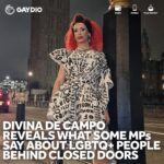 Divina De Campo Instagram - What do you reckon to this? Beloved and self-styled “gob-on-a-stick” @divinadecampo has the tea on what’s REALLY said about us in the corridors of power after wearing a powerful protest at the Houses of Parliament 💃