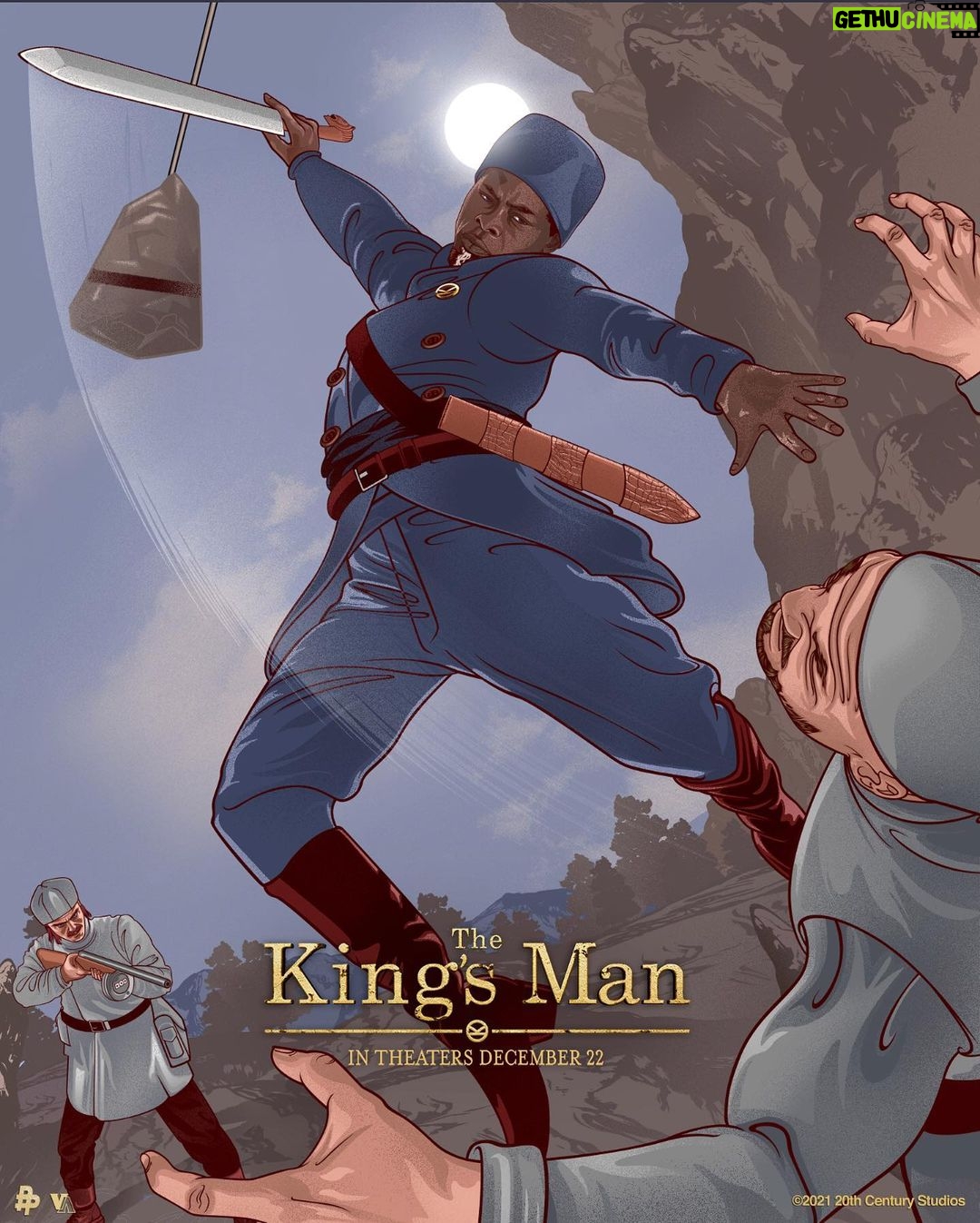 Djimon Hounsou Instagram - In one week, see Shola swing into action when #TheKingsMan hits theaters this Christmas. Git tix now: bit.ly/KingsManTix Artwork by: @RhafaelAseo