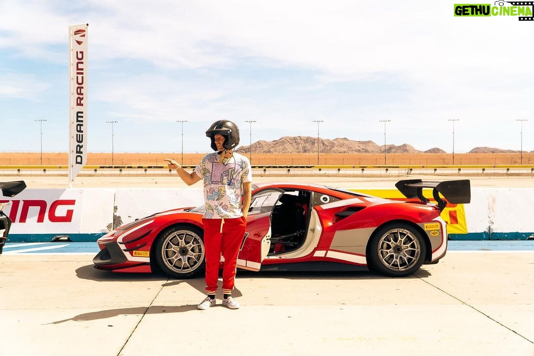 Dominic Howard Instagram - Driving this Ferrari 488 evo racing beast was smooth as ⚡️Still on the market for a team who needs a driver 😂 Thanks for having us @dreamracing Las Vegas, Nevada