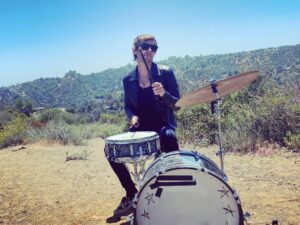 Dominic Howard Instagram - Finally found somewhere to play the drums - be safe - ✌🏼