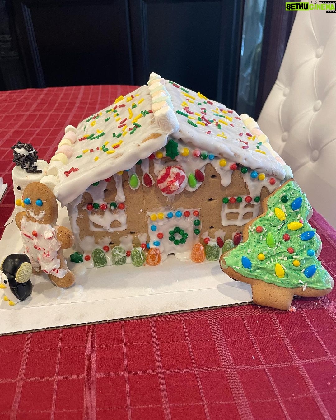 Dominick Reyes Instagram - Christmas gingerbread house competition. Who is the winner? #xmas #family #fun #tradition #sundayfunday