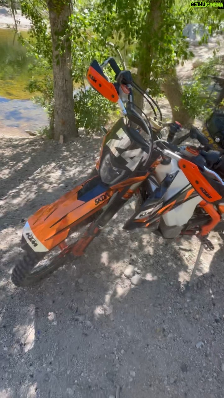Dominick Reyes Instagram - Awesome Ride with @gallardos_k9s out to Devils Hole today! Finished it off with a swim. #moto #hd #ktm500 #dualsport #enduro #creek #wideopen #42miles