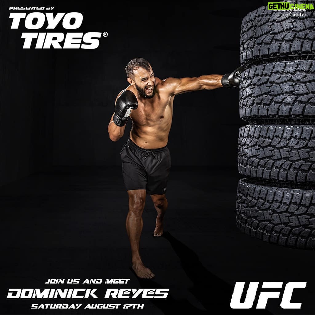 Dominick Reyes Instagram - Tomorrow, 2-4 PM at the Toyo Tires Booth. Come say hello! #ufc241 #toyotires #teamtoyo #thedevastator #tirebag #toughness @toyotires Honda Center