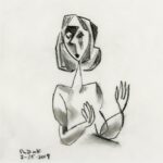 Don Shank Instagram - Seated Woman - charcoal drawing I ran through photoshop and the Oilist app. Always fascinating where it finds color where there was none. #charcoal #oilist #oilistapp