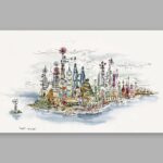 Don Shank Instagram - This was one of my first drawings on Elemental done over 6 years ago. In this version the city was heavily inspired by chemistry sets. We thought a chemistry set would relate to all the elements and be a place where all elements belonged. I hope you were able to get out to see it this weekend! #pixarelemental #pixar #elemental #elementalmovie #elementcity #animation Pixar