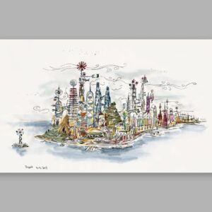 Don Shank Instagram - This was one of my first drawings on Elemental done over 6 years ago. In this version the city was heavily inspired by chemistry sets. We thought a chemistry set would relate to all the elements and be a place where all elements belonged.
I hope you were able to get out to see it this weekend!
#pixarelemental #pixar #elemental #elementalmovie #elementcity #animation