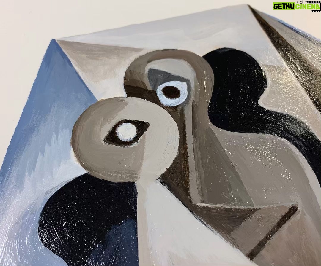 Don Shank Instagram - Folded Face - based on a previous drawing from 2015 ..... #painting #face #forsale Pixar