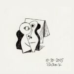 Don Shank Instagram - Folded Face - based on a previous drawing from 2015 ..... #painting #face #forsale Pixar