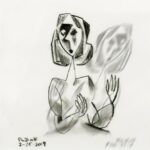 Don Shank Instagram - Seated Woman - charcoal drawing I ran through photoshop and the Oilist app. Always fascinating where it finds color where there was none. #charcoal #oilist #oilistapp