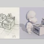 Don Shank Instagram - I was lucky enough to design the sets on the short Bao by @domeeshi which is on the shortlist this year for the Academy Awards! Here's some drawings of the Kitchen and food related items. After the drawings I made a simple 3D model to work out the proportions as they related to the character model and that became a basic guide for the set modeler as he worked to capture the feel of the drawings. #bao #baoshortfilm #pixar Pixar Animation Studios