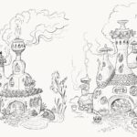 Don Shank Instagram - One of my earliest drawings, a lineup of Fireland homes that was the culmination of a series of sketches that followed how fire characters would build shelter. I started with a “cave-fire-person” and worked up to this. The director @petesohn18 really liked this take and in the end we used one of these as our house for Bernie and Cinder in Fireland. #elemental #pixar #pixarelemental #pixarelementalmovie #animation Pixar