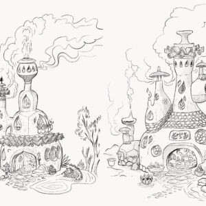Don Shank Instagram - One of my earliest drawings, a lineup of Fireland homes that was the culmination of a series of sketches that followed how fire characters would build shelter. I started with a “cave-fire-person” and worked up to this. The director @petesohn18 really liked this take and in the end we used one of these as our house for Bernie and Cinder in Fireland.
#elemental #pixar #pixarelemental #pixarelementalmovie #animation