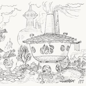 Don Shank Instagram - One of my earliest drawings, a lineup of Fireland homes that was the culmination of a series of sketches that followed how fire characters would build shelter. I started with a “cave-fire-person” and worked up to this. The director @petesohn18 really liked this take and in the end we used one of these as our house for Bernie and Cinder in Fireland.
#elemental #pixar #pixarelemental #pixarelementalmovie #animation