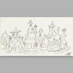 Don Shank Instagram - One of my earliest drawings, a lineup of Fireland homes that was the culmination of a series of sketches that followed how fire characters would build shelter. I started with a “cave-fire-person” and worked up to this. The director @petesohn18 really liked this take and in the end we used one of these as our house for Bernie and Cinder in Fireland. #elemental #pixar #pixarelemental #pixarelementalmovie #animation Pixar