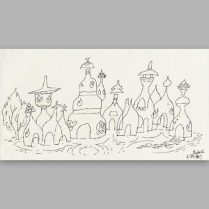 Don Shank Instagram - One of my earliest drawings, a lineup of Fireland homes that was the culmination of a series of sketches that followed how fire characters would build shelter. I started with a “cave-fire-person” and worked up to this. The director @petesohn18 really liked this take and in the end we used one of these as our house for Bernie and Cinder in Fireland.
#elemental #pixar #pixarelemental #pixarelementalmovie #animation