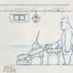 Don Shank Instagram - Pescheria Marcovaldo. This one is a heartbreaker. There was a long period of time where scenes took place in here. But in the final movie the doors aren't even open. This is one of my favorite drawings from my time on Luca but it wasn't meant to be. #luca #pixarluca #pixar #pencilonpaper #setdesign #deadfish #happydeadfish Pixar