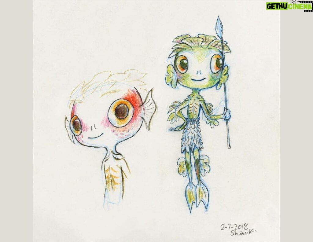 Don Shank Instagram - I don't often draw characters for production work at Pixar but on Luca I briefly weighed in with a few takes. #luca #pixarluca #pixar #seamonster #bowie