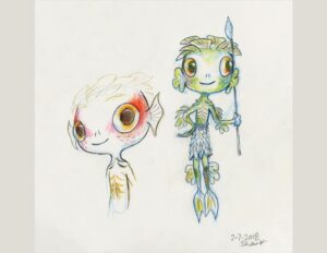 Don Shank Instagram - I don't often draw characters for production work at Pixar but on Luca I briefly weighed in with a few takes. #luca #pixarluca #pixar #seamonster #bowie