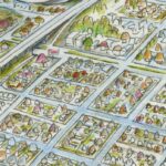 Don Shank Instagram - From my time on Onward. Frogtown in Los Angeles provided a lot of inspiration for Mushroomton. This is an overview where I basically turned Frogtown into mushrooms and added some extras. The commercial street is based on part of Grand Ave in Oakland. That's supposed to be some dwarf mine apartments in the mountain in the lower corner. I had so much fun working on this movie. #Onward #Pixar #animation