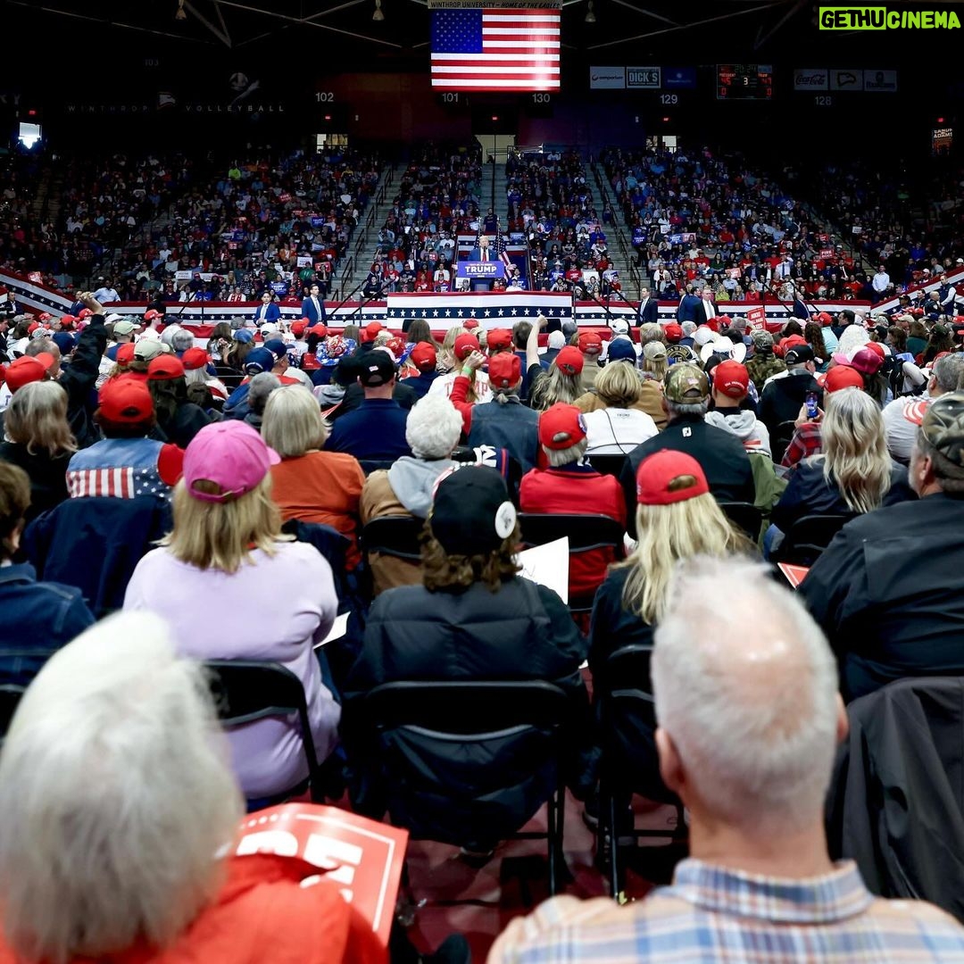 Donald Trump Instagram - THANK YOU—ROCK HILL, SOUTH CAROLINA, I LOVE YOU! Get out and VOTE tomorrow, so we can SAVE AMERICA, and MAKE AMERICA GREAT AGAIN! Find your voting location — at the link in bio. #TRUMP2024 Rock Hill, South Carolina