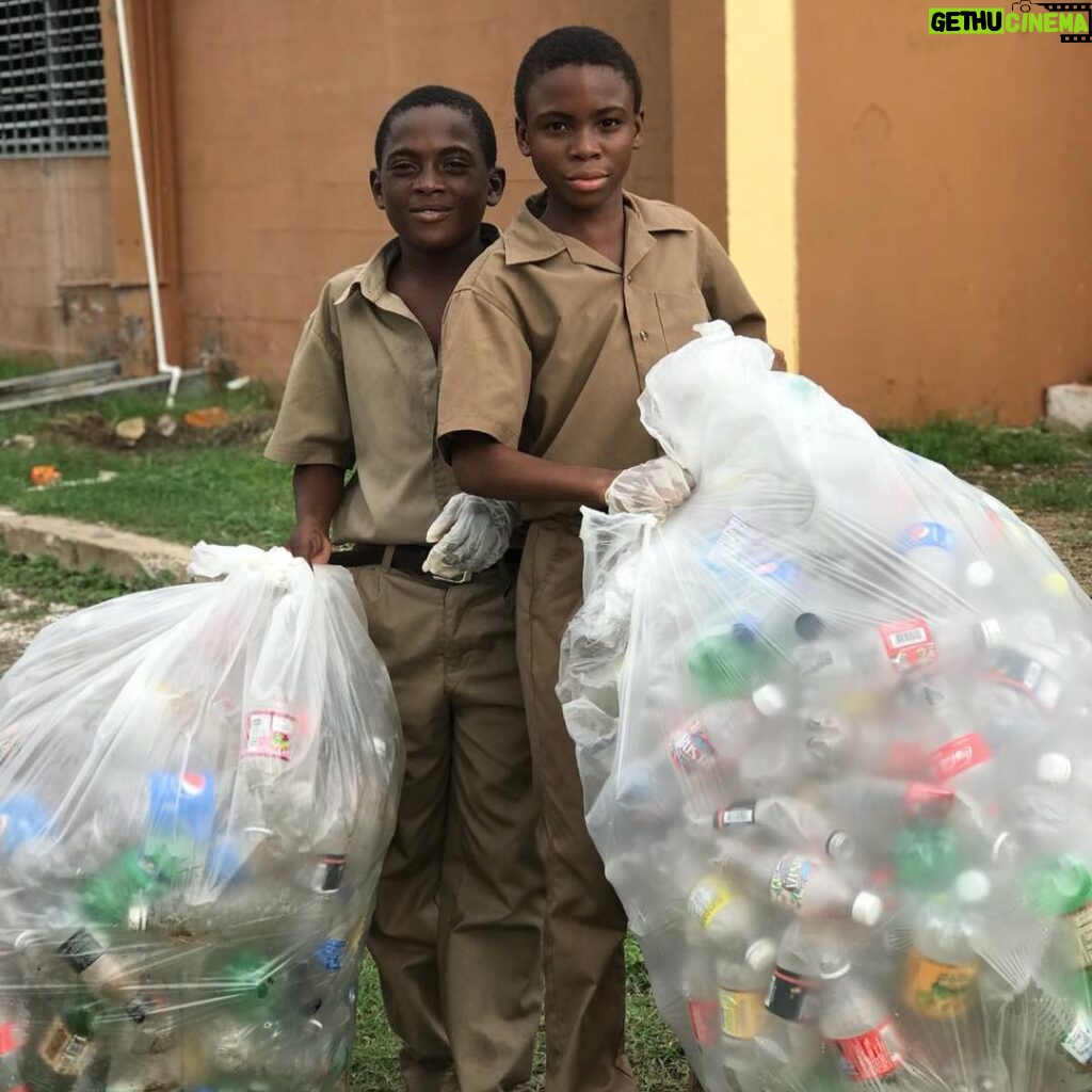 Donisha Rita Claire Prendergast Instagram - Youths from the Haile Selassie High School work Together to clean up their school environment. On Dec 1&2 #wewillrizetogether @chakabars @chronixxmusic @bobmarleyfoundation @manifesto_ja @dsejamaica @recyclingpartners @wisynco and so many others will come together to support the Haile Selassie High School Eco Day. This will be our first initiative of the campaign, led by the environment club. The aim is to bring awareness to the students and wider community about Healing Earth, and our role in protecting her. We will also have Workshops and talk back sessions with the students to motivate them before we work together to construct a recycling center and expand the organic farm. Interested in volunteering? Connect with us wewillrizetogether@gmail.com. After work we work, all volunteers are invited to party with us at the The Chronixx concert on Dec 1 and the Smile Jamaica Dub Party on Dec 2. Click link in bio for more info on the project #makesomeone😊 #buildcomeunity #chronologytourja #smilejamaicadubparty2017 #strongertogether #eachoneteachone