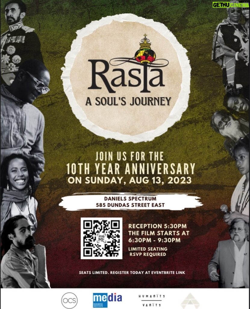 Donisha Rita Claire Prendergast Instagram - Exciting times as we get to celebrate the 10th anniversary of @rastaasoulsjourney with a FREE screening this Sunday August 13, 2023 at @danielsspectrum with special guest and lead of the film @iamdonisha. RasTa: A Soul’s Journey unfolds as a personal quest that challenges the often cartoon perception of Rastafari and misunderstandings around Cannabis, and focuses on putting the story and the message of this movement into a culturally nuanced yet global perspective. Actress/ Filmmaker Donisha Prendergast journeys through Israel, India, Jamaica, South Africa, Ethiopia,Canada, and the United Kingdom where she meets with people and communities who have chosen a Rastafari lifestyle. She explores how the movement evolved from an anti-colonial movement to a call for One Love, hoping to find her purpose as the eldest of the 3rd generation of the Marley dynasty, whose music has been a steady soundtrack for a culture movement that has inspired the world. Scan the barcode or click link in bio to RSVP now as tickets are limited and going fast! Shout out to our collaborators on this Mission to educate communities about the Roots and evolution of RasTafari and the role that Cannabis has played in the spiritual, cultural and economic liberation of people all over the world. @ocs__canada @mediabusinessinstitute @ahutchcreativeinc #RasTafari #ReggaeMusic #Culture #Cannabis #Comeunity Daniels Spectrum