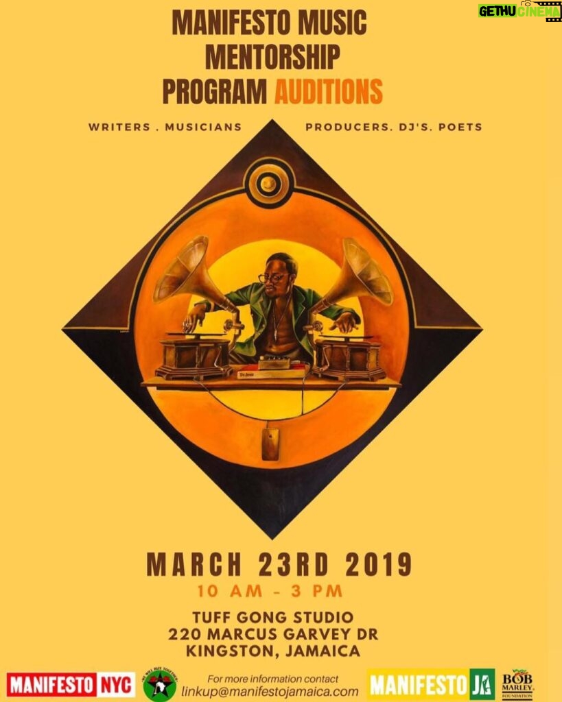 Donisha Rita Claire Prendergast Instagram - JAMAICA, 🇯🇲 Manifesto Music Mentorship Program is looking for songwriters, producers, musicians and poets to collaborate on an international project use Art to empower! We're recruiting emerging and established ​​talents, so get your act together and be present, or encourage someone you know who has talent and is serious about it!Auditions are on March​ 23 at Tuff Gong. Save the date & spread the news🙏🏾More detailed information will be shared at the audition. #buildcomeunity #manifestojamaica #manifestonyc #tuffgong #wewillrizetogether Kingston, Jamaica