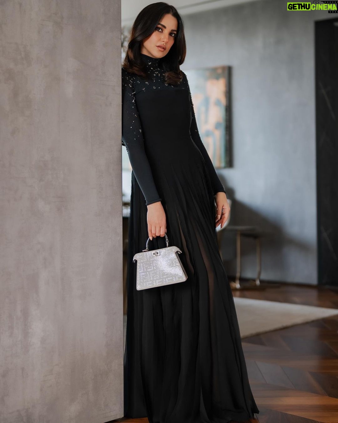 Dorra Instagram - 🖤 I am not what happened to me, I am what I choose to become. Wearing #fendi #totallook @fendi Stylist @youmnamoustafa Makeup @monagamalofficial Hairstyle @chezrichard 📸 @karimmedhat #home 🏠 Cairo, Egypt