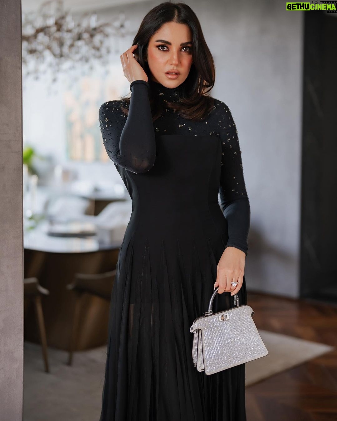 Dorra Instagram - 🖤 I am not what happened to me, I am what I choose to become. Wearing #fendi #totallook @fendi Stylist @youmnamoustafa Makeup @monagamalofficial Hairstyle @chezrichard 📸 @karimmedhat #home 🏠 Cairo, Egypt