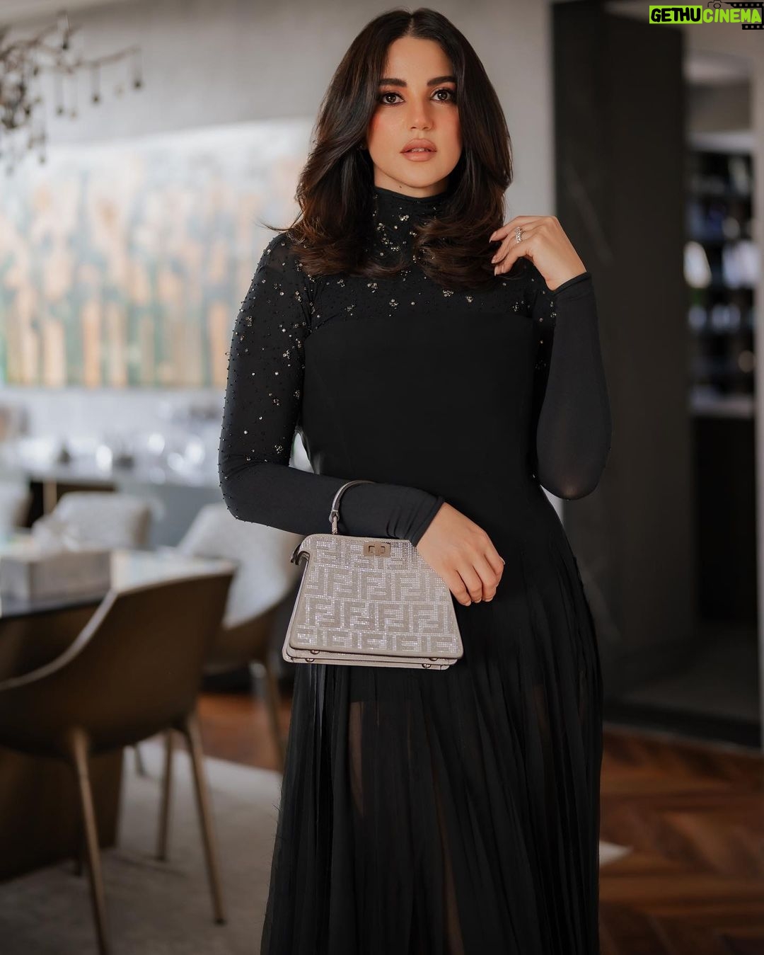 Dorra Instagram - 🖤 I am not what happened to me, I am what I choose to become. Wearing #fendi #totallook @fendi Stylist @youmnamoustafa Makeup @monagamalofficial Hairstyle @chezrichard 📸 @karimmedhat #home 🏠 Cairo, Egypt