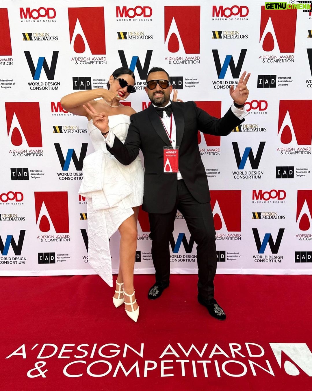 Dorra Instagram - I was so proud to share with you this great moment habibi and so happy for your success. Congratulations for the #adesignaward 🥈👏 Success is the result of hard work and learning from failure. You really deserve it 💪 @hanysaad.hs ♥️ #architect #interiordesign Wearing @valentino @laithmaalouf_official Lake Como, Italy