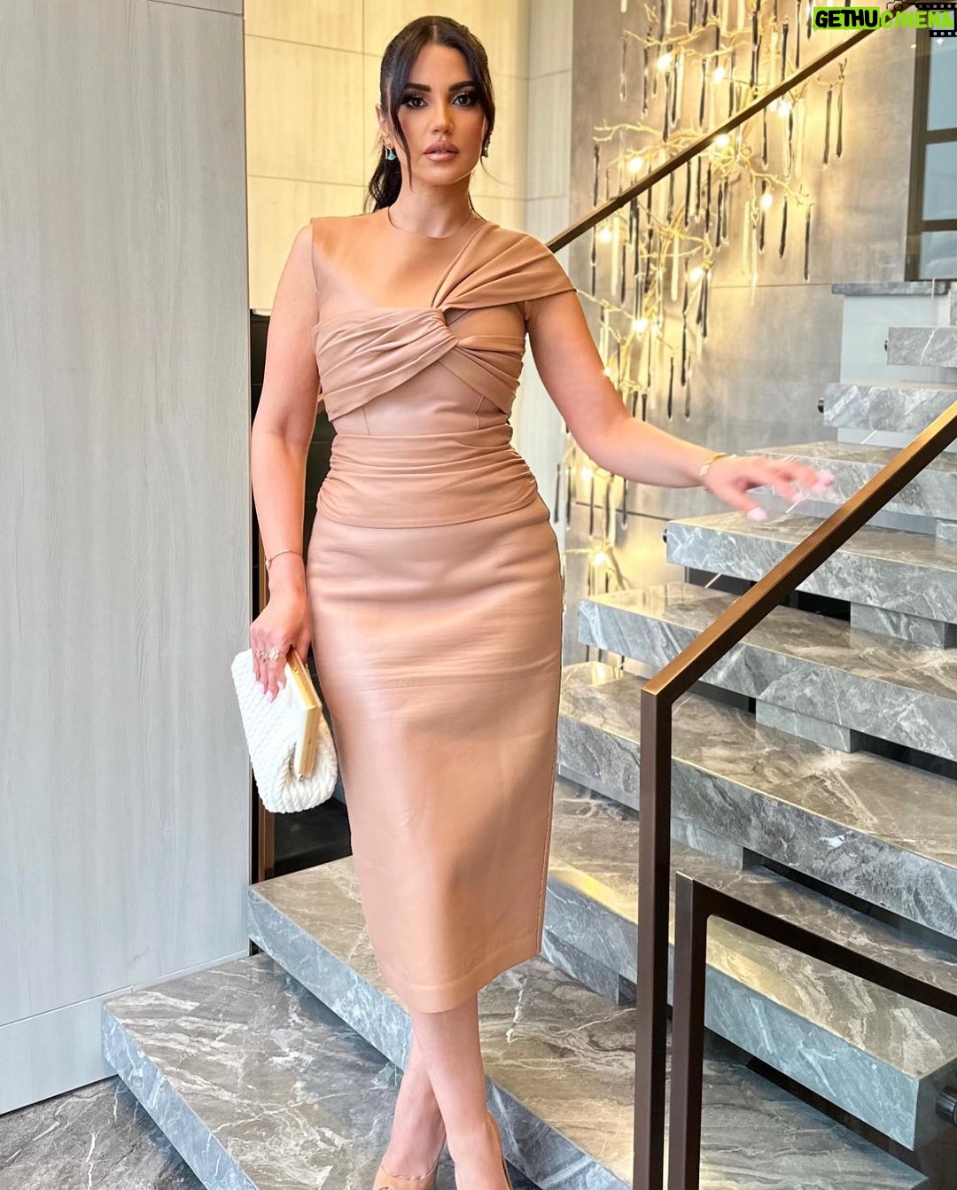 bring the drama bardot satin knee length dress in coffee