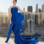 Dorra Instagram - Feeling like a 🦅💙🌇 Wearing @gauravguptaofficial Styled by @mohamedashraff Makeup @monagamalofficial 📸 @theebory Dubai - دبى
