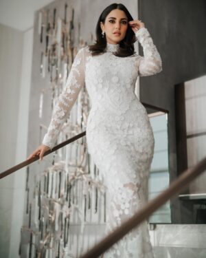 Dorra Instagram - And if today, all you did was hold yourself together, I am proud of you. 
🤍

Dress @carolinaherrera 
Stylist @mohamedashraff Earrings @givenchy 
📸 @karimmedhat 
Makeup @monagamalofficial